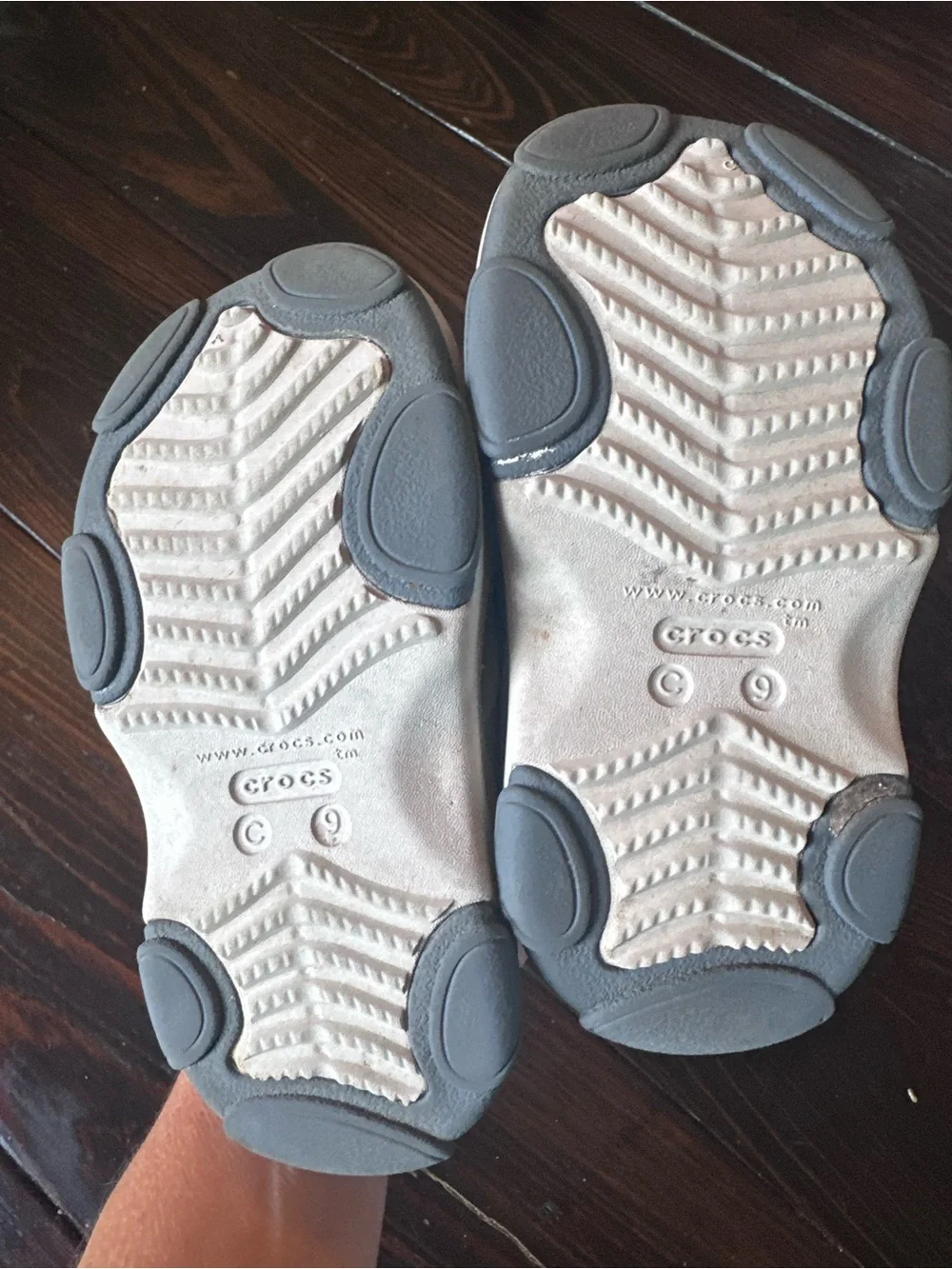 CROCS Kids All Terrain Fisherman Sandals Grey with Teal Strap